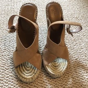 JOIE Tan suede espadrille sandals